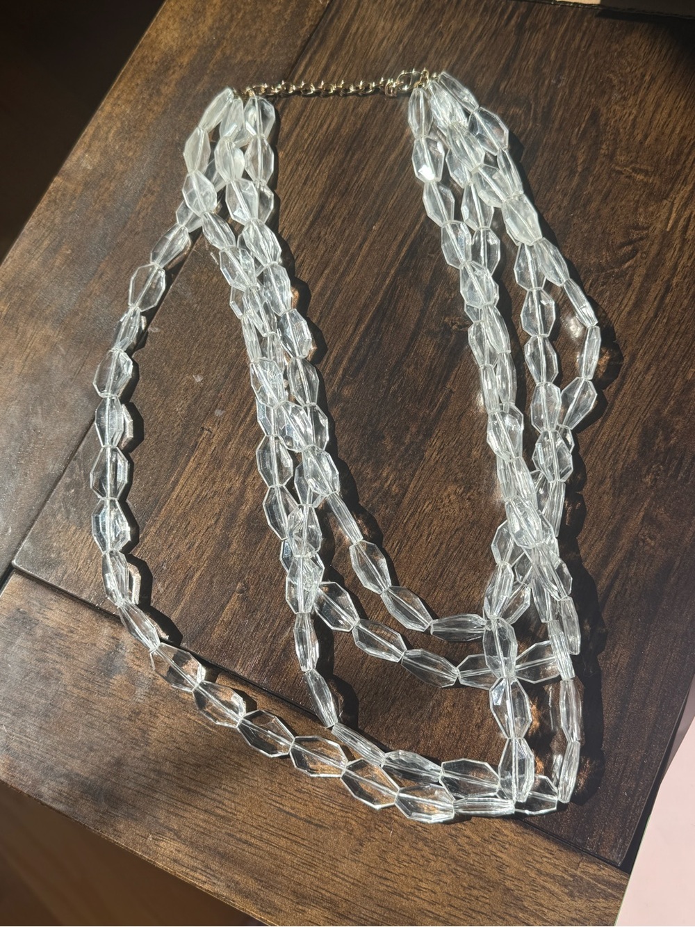 sugarfix Y2K Clear Multi-Strand Beaded Necklace - Elegant Layered Style